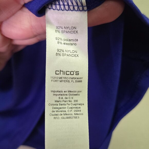 NWT Chicos Blue Knit Tank Top Size 3 Microfiber Contemporary Sleeveless Blue - Picture 5 of 8